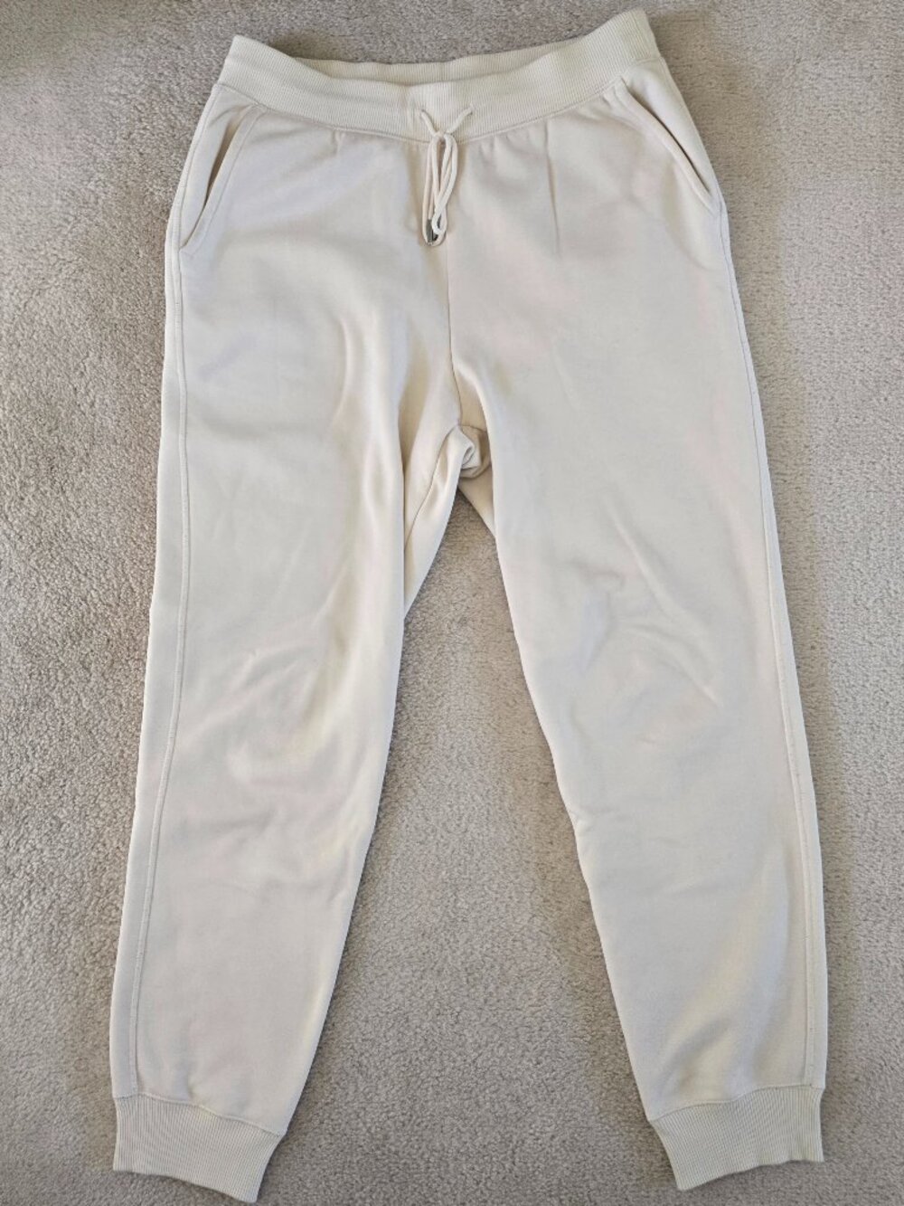 EUC Uniqlo Japan Off White HEATTECH Pile-Lined Sweatpants Womens Large